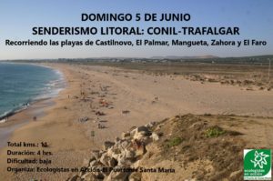 cartel senderismo conil trafalgar, 5 junio